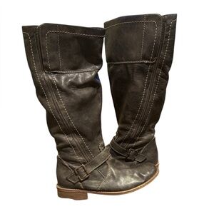 Reiker fleece lined grey leather boots EU 39